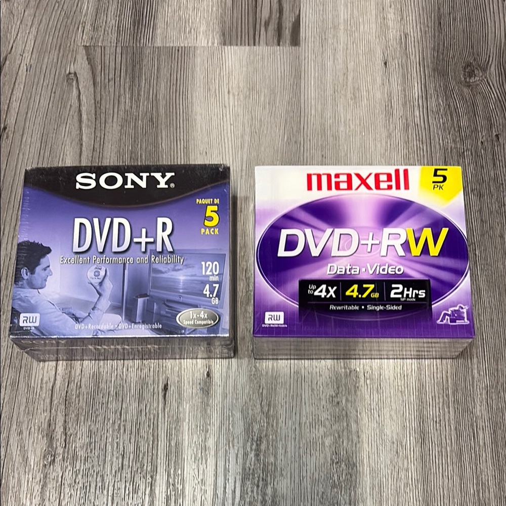 Sony and Maxell DVD+R and DVD+RW 5-Pack